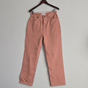 Still Here Childhood Salmon Jeans High-Waisted Button Fly Denim